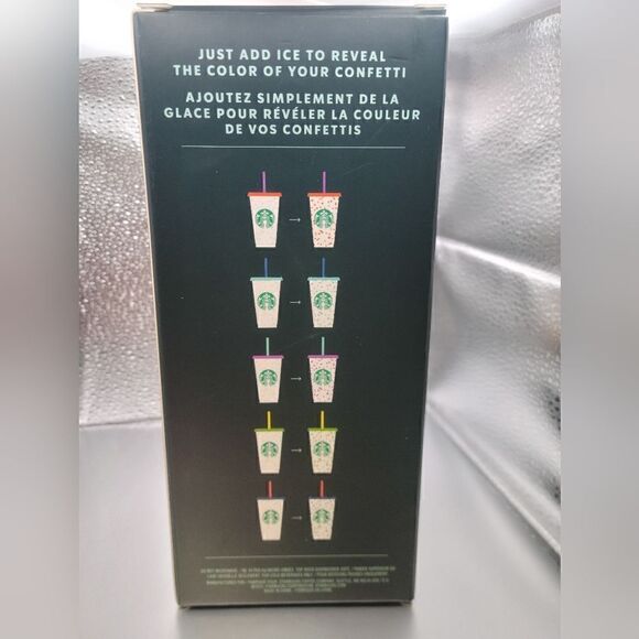 NWT! Starbucks 2021 Color Change Confetti Reusable Cold Cups 24 oz 5/pk - Picture 2 of 2